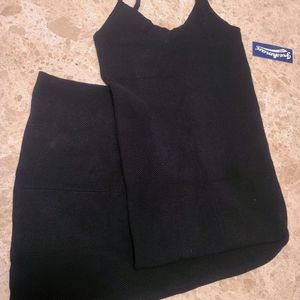 Freshman 1996 Midnight blue knitted v neck dress